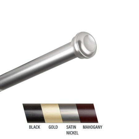 Central Design Cillo 1 in. Curtain Rod, 66-120 in. - Satin Nickel CE436970